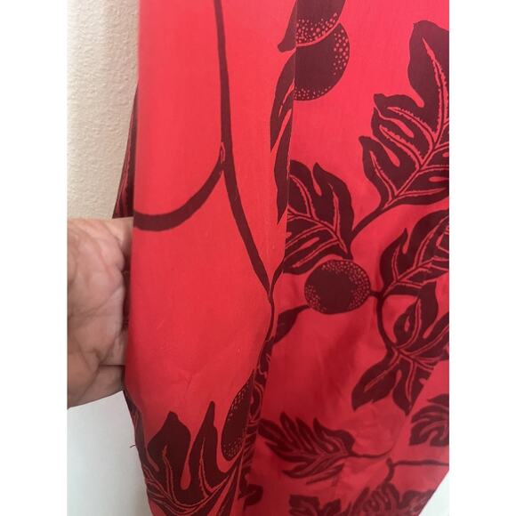 Vintage Good Times Size XS Red Floral Print Aloha Hawaiian Muumuu Long Dress - Picture 4 of 8
